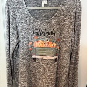 Cato Gray Fall Themed Women's Sweater